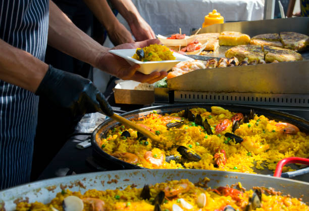 istock Spanish paella prepared in the street restaurant. 2167529209