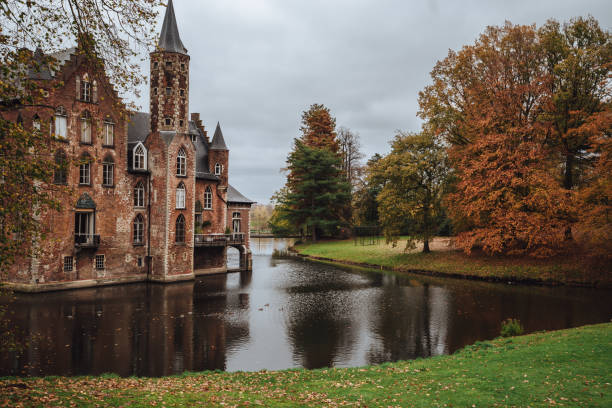 Wissekerke, Belgium - November 13, 2020: Wissekerke Castle in Belgium