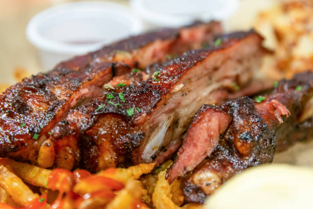 istock View of the barbecue ribs on the dish 2167532406