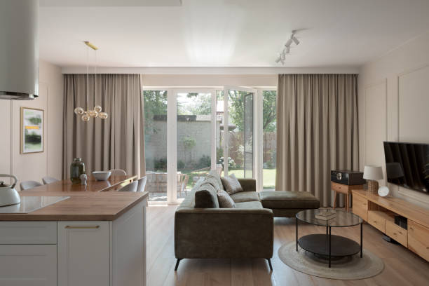 istock Big window wall in living room 2167533137