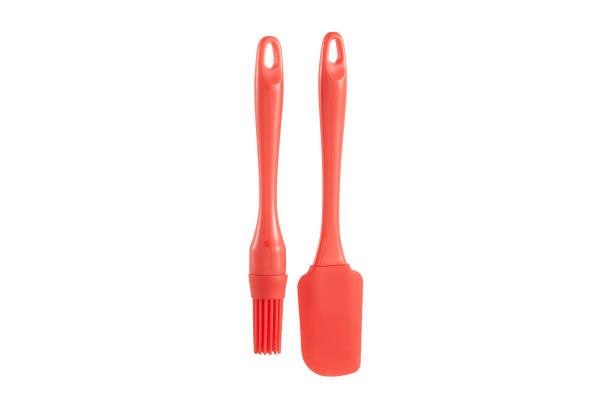 Golden carving fork isolated on white background. Barbecue accessory. 3d render