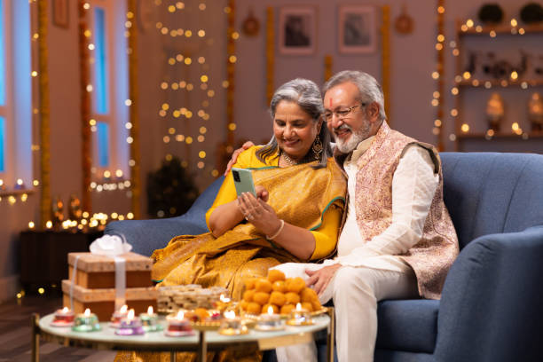 istock Senior couple using phone stock photo 2167537694