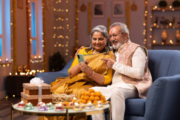 istock Senior couple using phone stock photo 2167537793