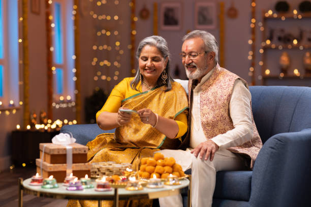istock Senior couple using phone stock photo 2167537834