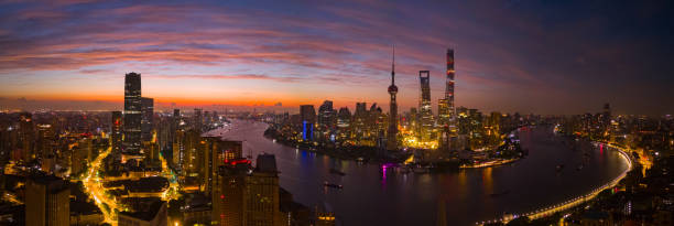 istock Panoramic Aerial View Of Shanghai at sunrise 2167539363