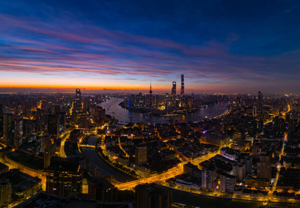 istock Panoramic Aerial View Of Shanghai at sunrise 2167539941
