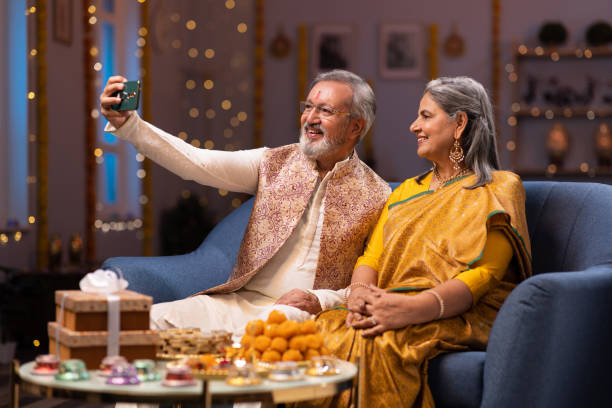istock Senior couple using phone stock photo 2167541146