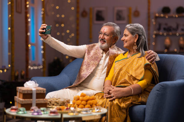 istock Senior couple using phone stock photo 2167541258