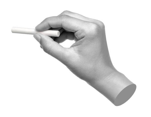 istock Hand with chalk isolated on transparent background. Contemporary art 2167541322