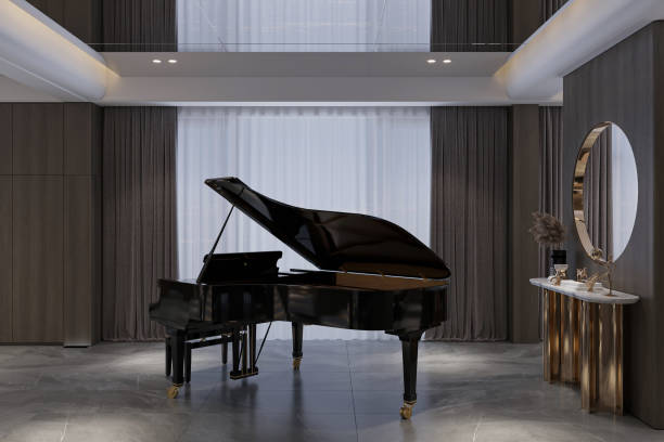 istock A grand piano commanding attention in a music room 2167541327