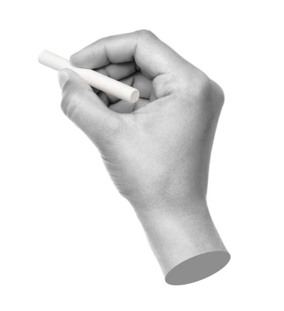 istock Hand with chalk isolated on transparent background. Contemporary art 2167541363