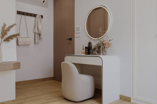 istock Interior of a luxury dressing table with rounded mirror 2167541396