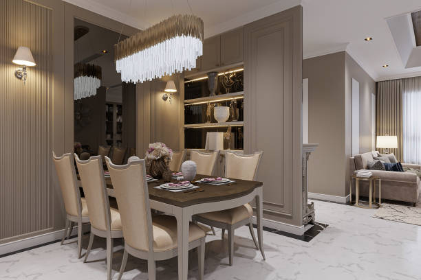 Interior of modern and elegant dining room