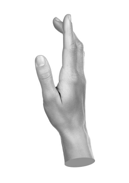 istock Hand shows virtual touching, isolated on transparent background. Contemporary art 2167541530