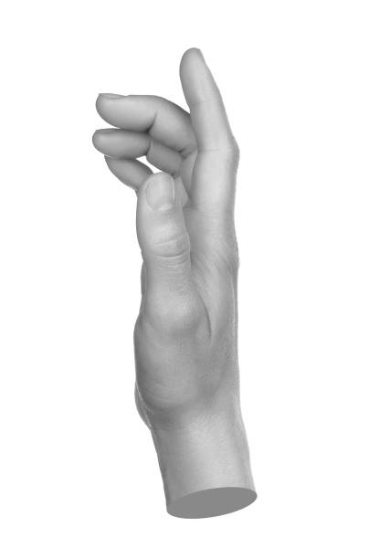 istock Hand shows virtual touching, isolated on transparent background. Contemporary art 2167541623