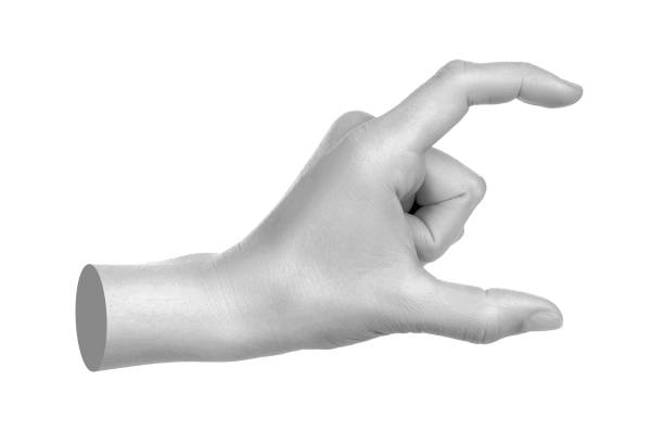 istock Hand shows virtual holding something isolated on transparent background. Contemporary art 2167541725