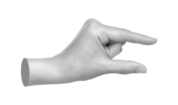 istock Hand shows virtual holding something isolated on transparent background. Contemporary art 2167541760