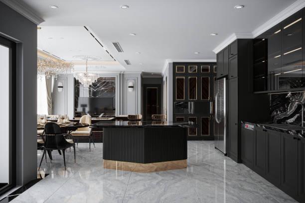 istock Lounge style kitchen interior in modern house. 2167541930