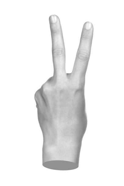 istock Hand shows finger-counting, isolated on transparent background. Contemporary art 2167542204