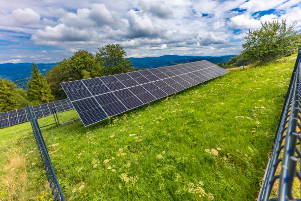 istock Installing electrical panels on a lawn in the mountains 2167544388