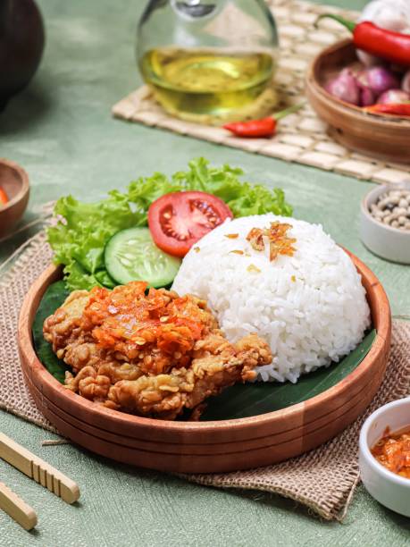 istock Nasi ayam geprek, or crushed chicken rice 2167557324