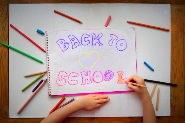 istock A page that says School Begins and stationery around it - 3 2167559768