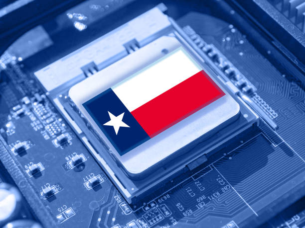 istock Flag of Texas on hi tech concept background. 3d illustration 2167561831