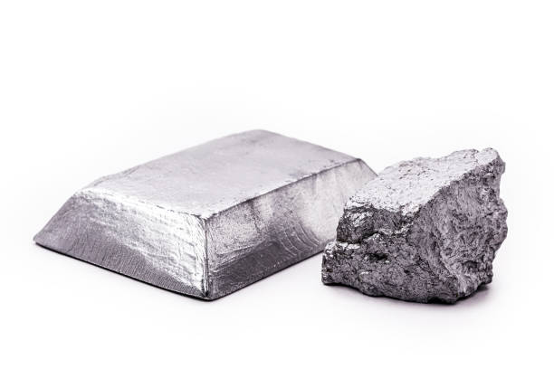 istock ingot or platinum plate with ore on the side, a precious chemica 2167563178