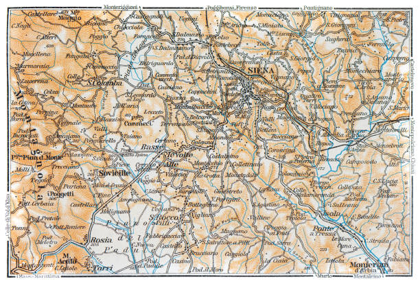 istock Map of Siena and surroundings , Italy - 1893 2167564589