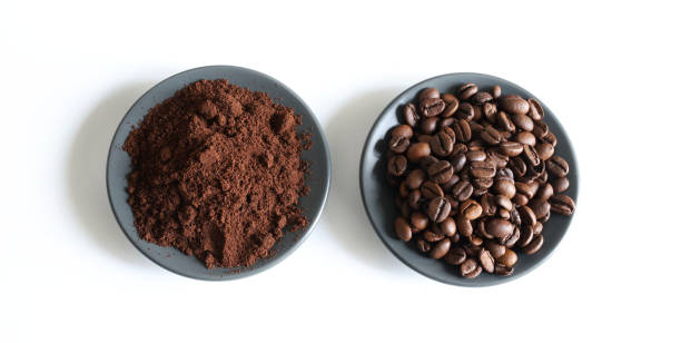 istock Coffee beans and ground coffee. 2167566118