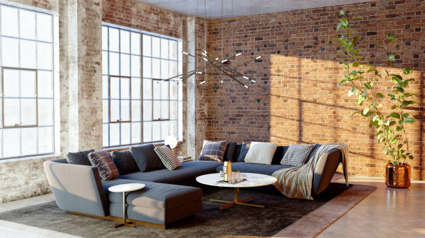 istock Large luxury modern bright interiors Living room mockup illustration 3D rendering image 2167567032