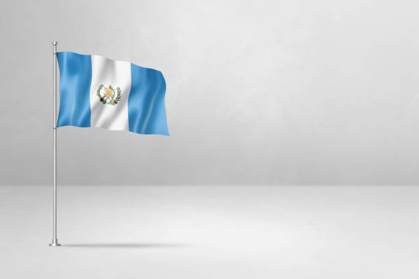 istock Guatemalan flag isolated on white concrete wall background 2167567663