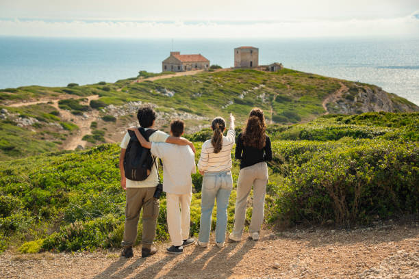 Tourist at Cabo Espichel in Sesimbra, Setúbal, Portugal