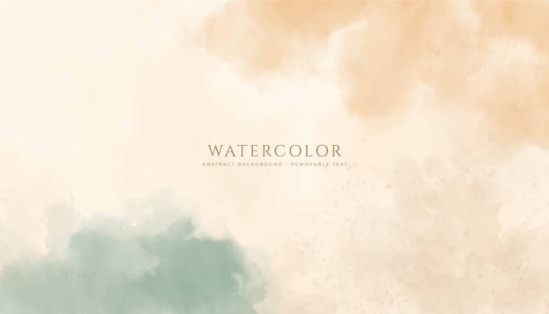 ilustraciones, imágenes clip art, dibujos animados e iconos de stock de abstract horizontal watercolor background. hand drawn vector texture. brush stroked painting pastel color watercolour - fondo-de-acuarela