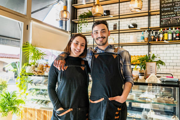 istock Portrait of bakery owners couple 2167569791