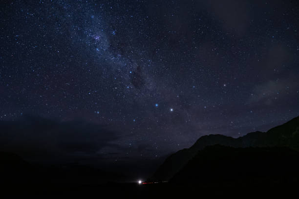 istock Night Sky with Milky Way Over Mountains 2167570272