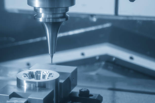 istock The CNC milling machine high precision cutting  mold part by solid ball nose end mill tool. 2167572975