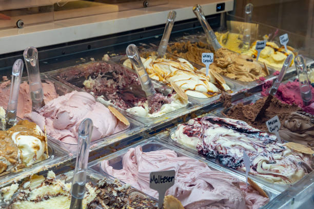 istock Ice Cream containers in a sales kiosk 2167573011