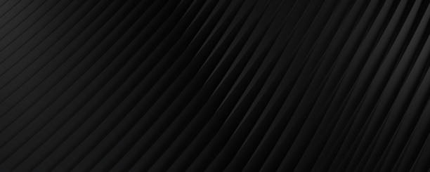 dark abstract background. black striped pattern, diagonal lines and strips. 3d render illustration - fundo preto imagens e fotografias de stock