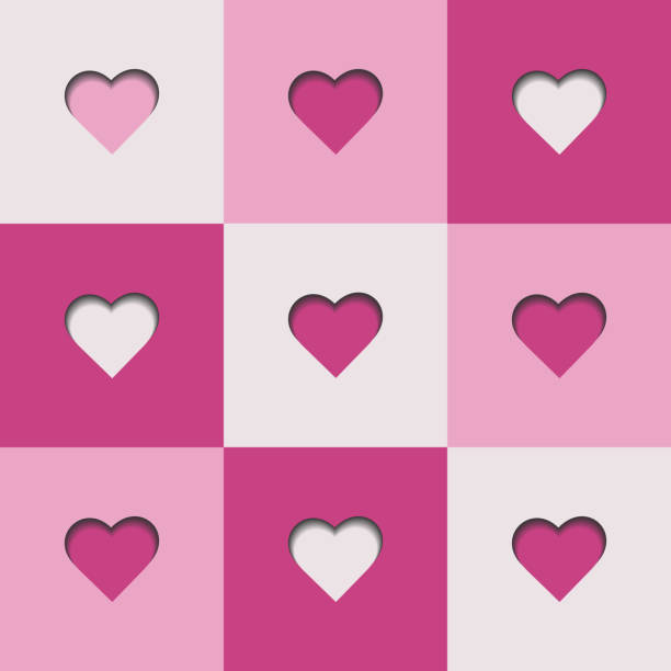 istock Love pattern with hearts in paper cut style. Valentines day background 2167579510