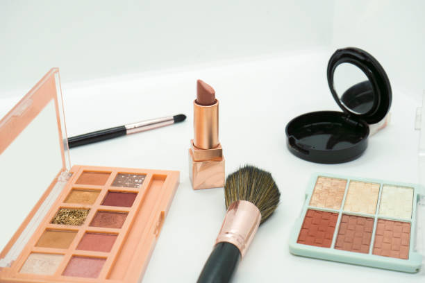 istock Makeup and Beauty Products including lip gloss, foundation, makeup kit, blush, eye shadow, lipstick isolated 2167581994