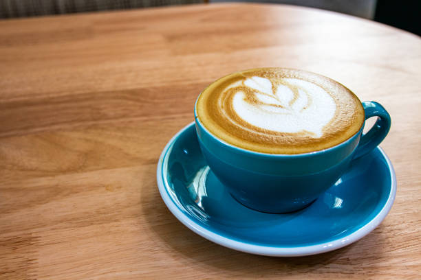 Hot cappuccino, drawn with beautiful patterns.