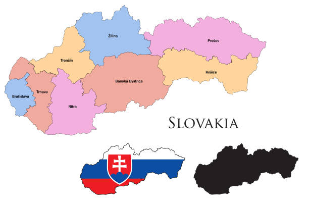 Slovakia Postcode 30+ Slovakia Europe Administrative Map Stock Photos, Pictures & Royalty ...