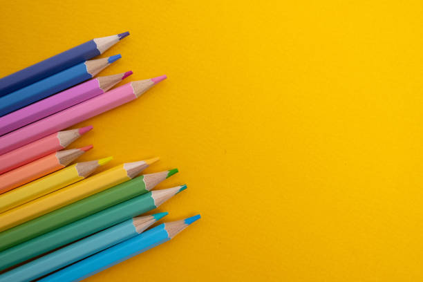 istock Colored pencils on colored background. Back to school concept. Draw 2167587000