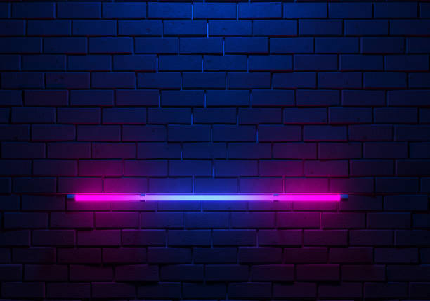 istock Brick Wall with Neon Lights, 3d illustration 2167587596