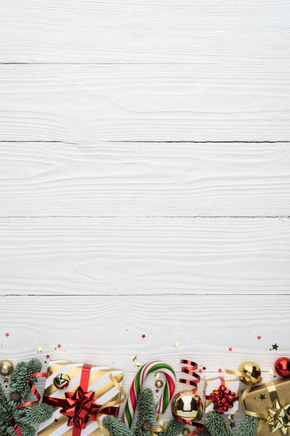 White Background with Christmas-Themed Border