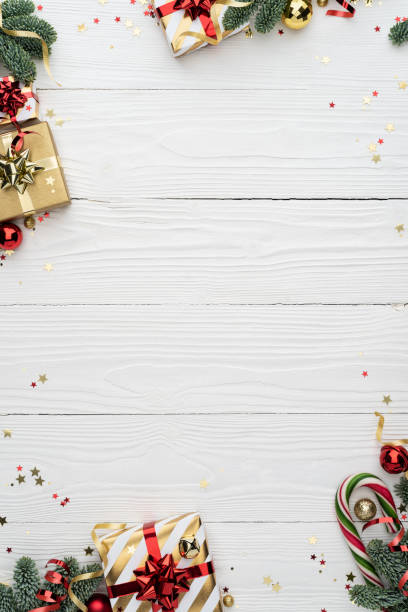 istock Christmas Decorations Arranged on White Background 2167587924