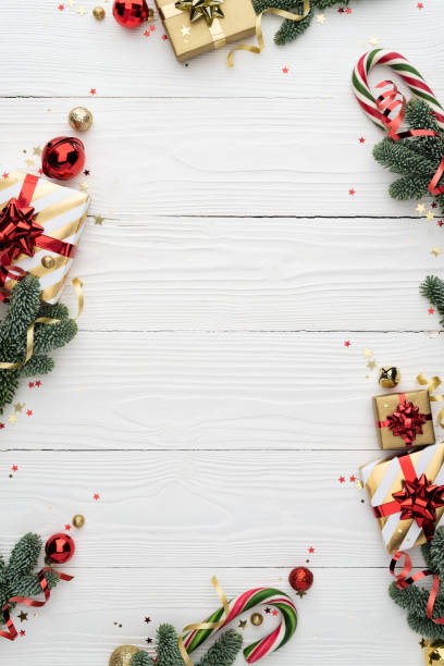 istock Christmas Frame with Ornaments on White 2167587925