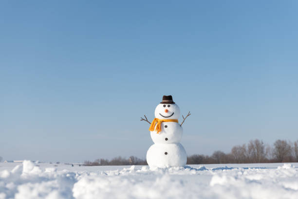 istock Funny snowman in stylish red hat 2167589484