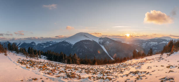 istock Fantastic winter landscape panorama in snowy mountains 2167591725